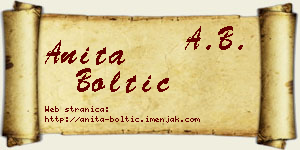 Anita Boltić vizit kartica
